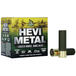 HEVI-Metal HS37588 HEVI-Metal Longer Range 10 Gauge 3.50 in 1 3/4 oz BB Shot 25 Per Box/ 10 Cs - Hevishot