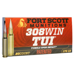 t Scott Munitions 308175SCV2 Tumble Upon Impact (TUI) Rifle 308 Win 175 Gr Solid Copper Spun 20 Per Box/ 10 Cs Ammo