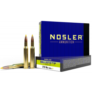 NOSLER 40055 Ballistic Tip 270 Win 140 Gr Spitzer Ballistic Tip 20 Per Box/ 10 Cs