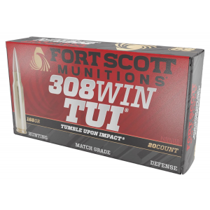 Fort Scott Munitions 308168SCV Tumble Upon Impact (TUI) Brush Hog 308 Win 168 gr Solid Copper Spun 20 Per Box/ 10 Cs