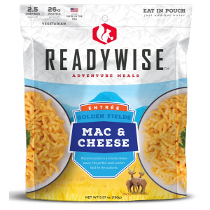 ReadyWise RW05009 Outdoor Food Kit Golden Fields Mac and Cheese 2.5 Servings In A Resealable Pouch\t 6 Per Case