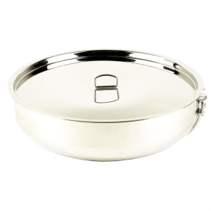 Pathfinder Folding Skillet and Lid, Stainless Steel Construction, Locking Folding Handle, 10 in Skillet PF10SK-102 - Pathfinder
