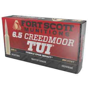 Fort Scott Munitions 65CM130SCV2 Tumble Upon Impact (TUI) Rifle 6.5 Creedmoor 130 gr Solid Copper Spun 20 Per Box/ 10 Cs