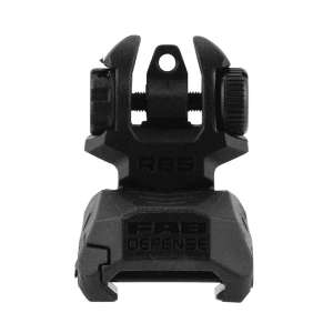 FAB Defense FXRBS Rear Back-Up Sight for AR-15/ M16/ M4 Dual Aperture Low Folded Profile Spring-Locked Deployment Black Polymer & Metal - Fab Defense
