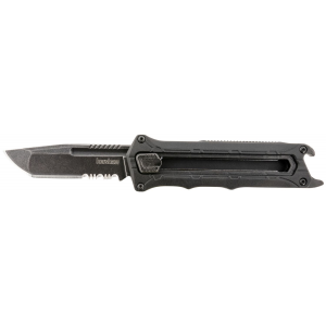 Kershaw 1195 Interstellar 2.70 in OTF Tanto Part Serrated Black Oxide Blackwash 8Cr13MoV SS Blade\t Black Textured w/Bottle Opener Glass-Filled Nylon Handle\t Includes Pocket Clip