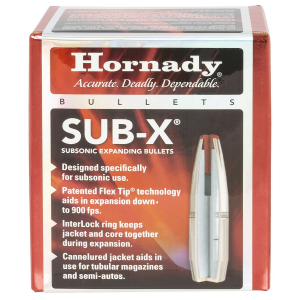 Hornady 30718 Sub-X 30 Cal 308 Cal 175 gr Subsonic eXpanding 100 Per Box/ 15 Case