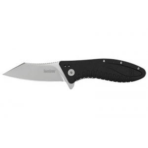 Kershaw GRINDER, Folding Knife/Assisted, 4CR13MOV, Bead-Blasted, Plain, Drop Point, SpeedSafe, Flipper, Liner Lock, Reversible Carry, 3.25 in, Glass-Filled Nylon, Box 1319