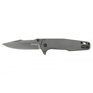 Kershaw FERRITE, Folding Knife/Assisted, 8CR13MOV, Titanium, Plain, Drop Point, Flipper, FRAME Lock, Reversible Carry, 3.3 in, Steel, Titanium Carbo-Nitride, Box 1557TI