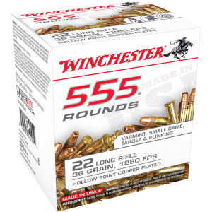 WINCHESTER Ammo 22lr555hp Usa 22 Lr 36 Gr Copper Plated Hollow Point 555 Per Box/ 10 Case