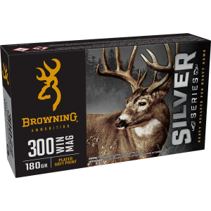 Browning Ammo B192603001 Silver 300 Win Mag 180 gr 20 Per Box/ 10 Case