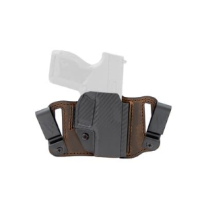 Versacarry Insurgent Deluxe, Inside/Outside Waistband Holster, Right Hand, Fits Sig P365 Macro, Distressed Leather and Polymer, Brown INS201365M
