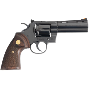 Colt Mfg PYTHONBP4WTS Python Target 357 Mag 6rd 4.25 in Matte Black Vent Rib Barrel, Black Cylinder, Matte Black Stainless Steel Frame, Walnut Target Grip