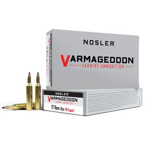 Nosler 65105 Varmageddon 17Rem 20gr Flat Base Tipped 20 Per Box/20 Case Centerfire, Rifle Ammunition - Nosler