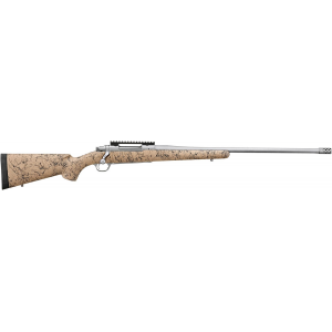 Ruger 57156 Hawkeye FTW Hunter 7mm PRC 3+1 24 Threaded, Stainless Barrel/Rec, Tan with Black Webbing HS Precision Stock, Muzzle Brake, Optic Mount