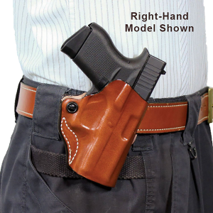 DeSantis Gunhide 019TB7WZ0 Mini Scabbard OWB Tan Leather Belt Slide Fits Springfield Prodigy w/wo Red Dot Fits 4.25 in Barrel Left Hand