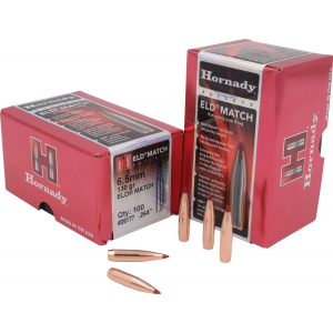 Hornady 26177 ELD Match 6.5mm .264 130 gr Extremely Low Drag Match 100 Per Box/ 15 Case