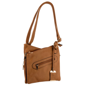 Bulldog BDP032 Cross Body Conceal Carry Purse Tan Leather 9.50 in x 9.50 in x 1.50 in Includes Color Matched Holster