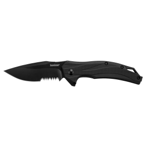 Kershaw Lateral 1645BLKST, Folding Knife, Flipper Assisted Opening, Combo Edge, 8Cr13Mov Steel