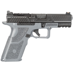 ZEV OZ9CXCPTCOMG OZ9 Combat Compact 9mm Luger 17+1, 4.49 in Black PRO Match Steel Barrel, Black DLC Optic Cut/Serrated Stainless Steel Slide, Gray Polymer Frame w/Beavertail & Picatinny Rail, Gray X Polymer Grip, Right Hand, Pistol