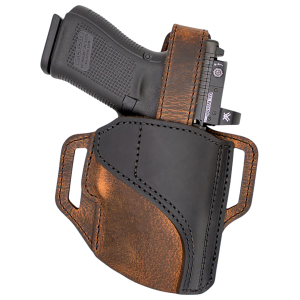 Versacarry TR22123 Trooper OWB Size 02 Black/Brown Leather Belt Slide Right Hand