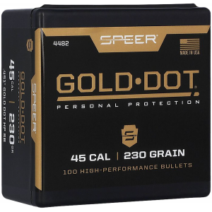Speer 4482 Gold Dot Personal Protection 45 Cal .451 230 gr Hollow Point 100 Per Box/ 5 Case