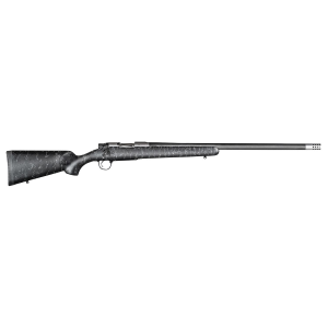 Christensen Arms CA10299P15411 Ridgeline 30 Nosler 3+1 26in Carbon Fiber/Threaded Barrel, Tungsten Gray Cerakote, Black with Gray Webbing Fixed Sporter Stock
