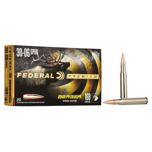 Federal P3006BCH1 Premium 30-06 Springfield 168 gr Berger Hybrid Hunter 20 Per Box/ 10 Cs