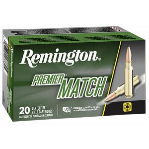 REMINGTON Ammunition 21485 Premier Match 308 Win 168 Gr Sierra Matchking Bthp 20 Per Box/ 10 Cs