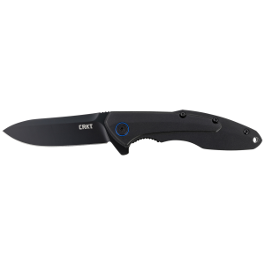 CRKT 6215 Caligo 3.19 in Folding Modified Drop Point Plain Black Oxide 8Cr13MoV SS Blade Black Aluminum Handle - Columbia River