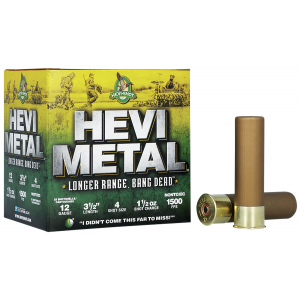HEVI-METAL Hs38504 HEVI-METAL Longer Range 12 Gauge 3.50 In 1 1/2 Oz 4 Shot 25 Per Box/ 10 Cs