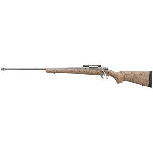 Ruger 57161 Hawkeye FTW Hunter 6.5 Creedmoor 4+1 24 in Threaded, Stainless Barrel/Rec, Tan with Black Webbing HS Precision Stock, Muzzle Brake, Optic Mount (Left Hand)