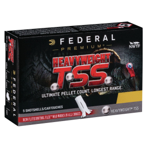 Federal PTSS419F9 Premium Turkey Heavyweight TSS 410Gauge 3 in 13/16oz 9Shot 5 Per Box/10 Case, Shotgun Shells