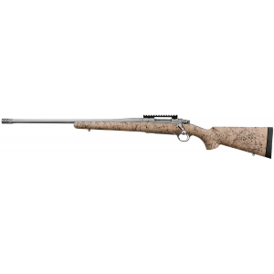 Ruger 57162 Hawkeye FTW Hunter 308 Win 4+1 22 in Threaded, Stainless Barrel/Rec, Tan with Black Webbing HS Precision Stock, Muzzle Brake, Optic Mount (Left Hand)