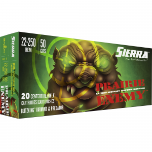 SIERRA Bullets Prairie Enemy A1451--14, 22-250 Remington, 50gr, Blitzking, 20 Round Box A1451--14