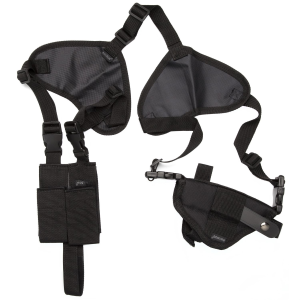 Bulldog WSHD 2 Deluxe Horizontal Shoulder Holster Ambidextrous Black 2.5 in Large Revolver Ammo Pouch WSHD