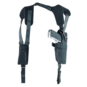 Uncle Mike's 83021 Sidekick Vertical Shoulder Holster Shoulder Size 02 Black Cordura Harness Fits Med/Large DA Revolver Fits 3-4 in Barrel Right Hand