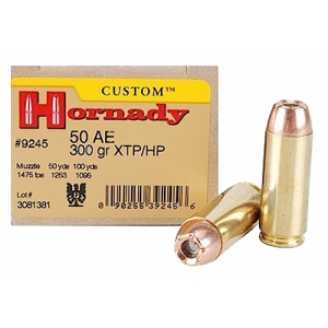 HORNADY 9245 Custom 50 Ae 300 Gr HORNADY Xtp Hollow Point 20 Per Box/ 10 Cs