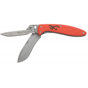 Browning 3220462B Primal Scalpel 2 Boxed 2.75 in Folding Drop Point/Scalpel Plain Blaze Orange 8Cr13MoV SS Blade, Blaze Orange Polymer w/Rubber Overmold Handle