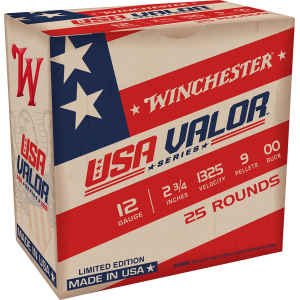 Winchester Ammo USA1200VP USA Valor 12 Gauge 2.75 in 9 Pellets 00 Buck Shot 25 Bx/ 10 Case Limited