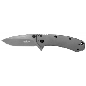Kershaw 1555TI Cryo 2.75 in Folding Drop Point Plain Gray TiN 8Cr13MoV SS Blade Gray PVD Stainless Steel Handle Includes Pocket Clip