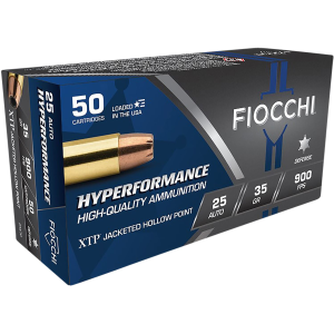 Fiocchi 25XTP Hyperformance 25 ACP 35 gr Hornady XTP Hollow Point 50 Per Box/ 10 Cs - Fiocchi