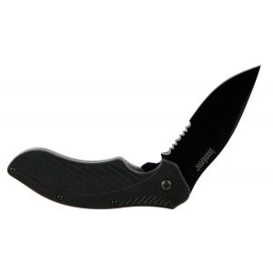 Kershaw 1605CKTST Clash 3.10 in Folding Drop Point Part Serrated Black Oxide 8Cr13MoV SS Blade Black Glass-Filled Nylon Handle Includes Pocket Clip