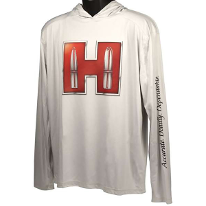 Hornady 99692S Solar Hoodie White w/Red Logo Long Sleeve Small