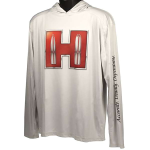 Hornady 99692XXXL Solar Hoodie White w/Red Logo Long Sleeve 3XL - Hornady