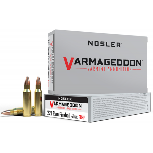 NOSLER 65120 Varmageddon 221 Rem Fireball 40 Gr Flat Base Hollow Point 20 Per Box/ 20 Cs
