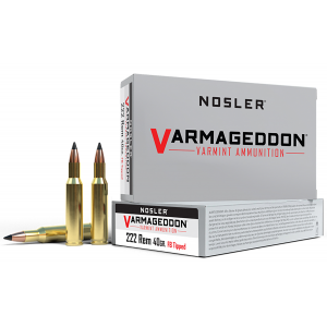 NOSLER 65135 Varmageddon 222 Rem 40 Gr Flat Base Tipped 20 Per Box/ 20 Cs