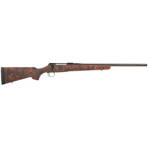 Sauer S1HSGPLR7MMPRC 100 7mm PRC 4+1 24 in Fluted Threaded Barrel, Black Cerakote Barrel/Rec, Red Splatter HS Precision Synthetic Stock, Adjustable Trigger, Target Bolt Ball Knob, Rifle