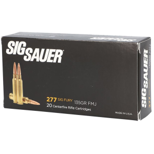 SIG Sauer E277sfb13520 Elite Ball 277sigfury 135gr Full Metal Jacket 20 Per Box/10 Case Centerfire, Rifle Ammunition