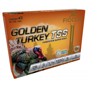 Fiocchi 283TSS9 Golden Turkey TSS 28 Gauge 3 in 1 1/16 oz 9 Shot 5 Per Box/ 10 Cs
