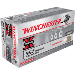 WINCHESTER Ammo Wc3571 Super X 357 Mag 125 Gr Winclean Brass Enclosed Base 50 Per Box/ 10 Case